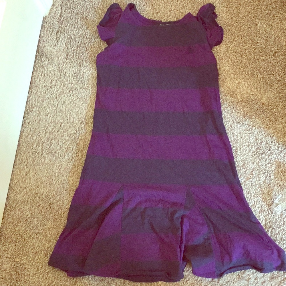 Ralph Lauren purple black striped dress